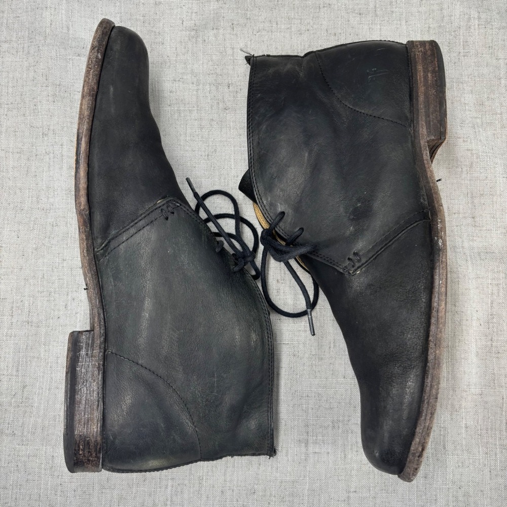 FRYE Phillip Chukka Boots‎ Black Leather Lace Up Business Shoes Men's Size 11 - Picture 12 of 13